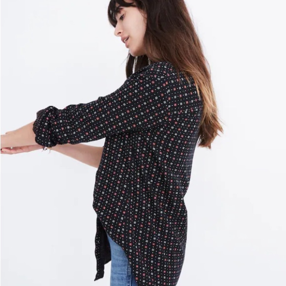 Madewell Oversized Ex-Boyfriend Shirt in Mayfair Foulard size Small - Picture 3 of 8